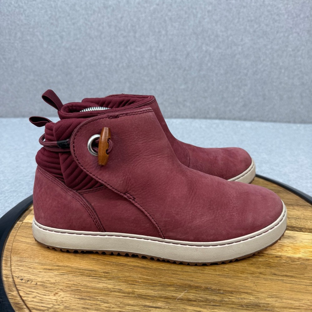 LL Bean Mountain Classic Cord-Wrap Boots Burgundy Nubuck Leather 507151 Womens 9